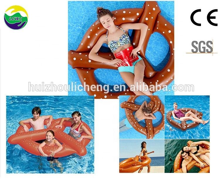 Grande Pão Água Diversão PVC inflável Pretzel Float Anel Piscina Floats Para Adultos