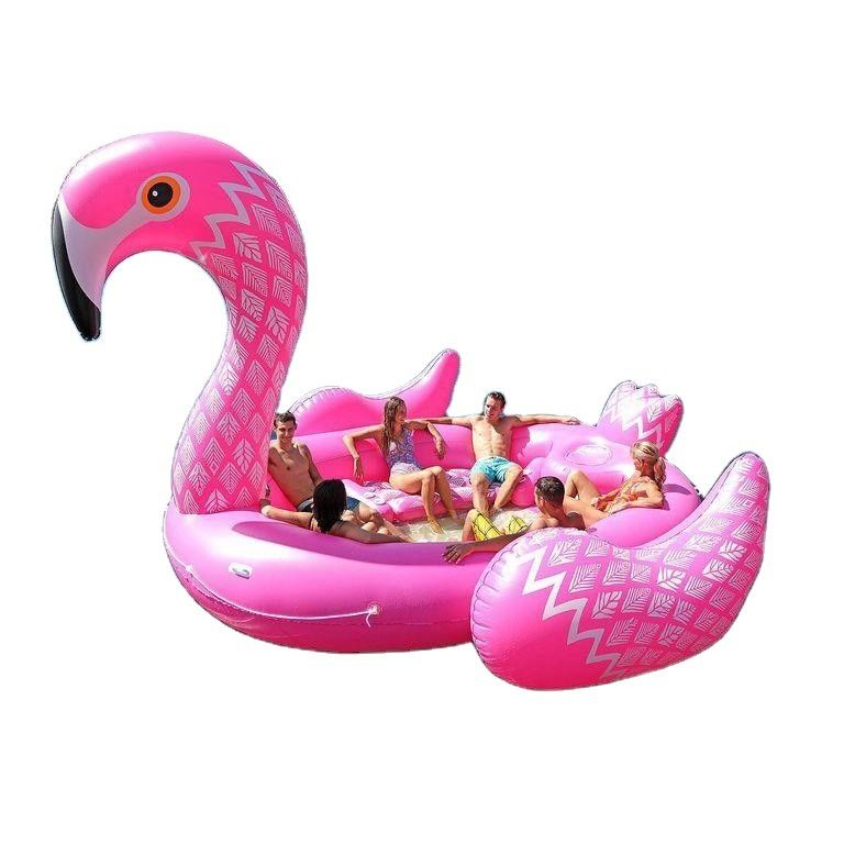 Gigante 6 Pessoas Adultos piscina flutuante inflável Famingo brinquedo balsa de água piscina salão flutuante