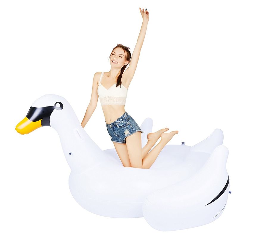 Grande piscina inflável Float Swan Branco Floatie Toy 190 X 190 X 130CM