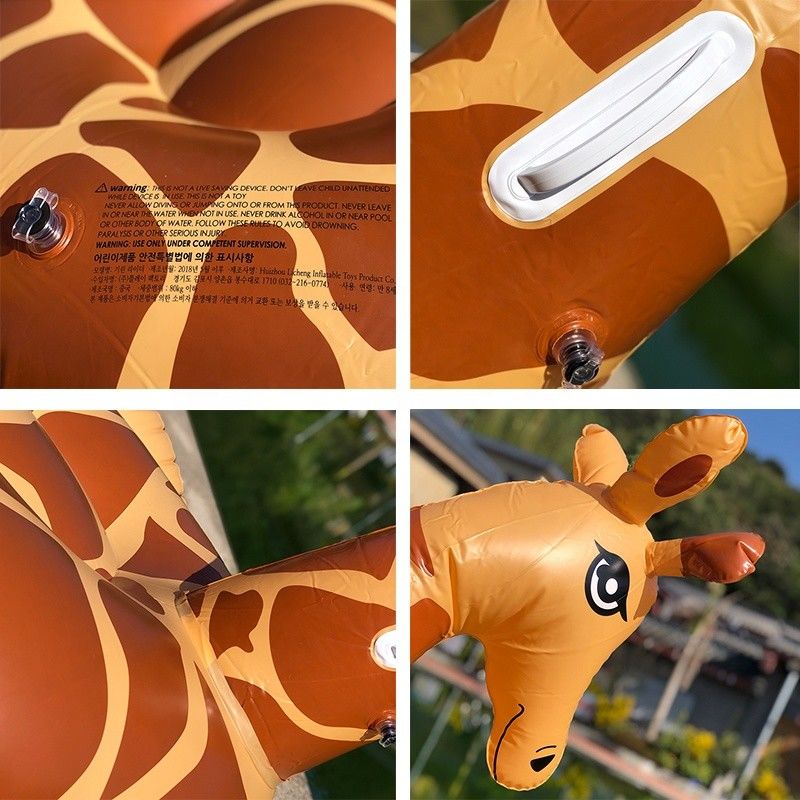 0.32mm espessura piscinas de animais flutuante inflável gigante girafa piscina flutuante