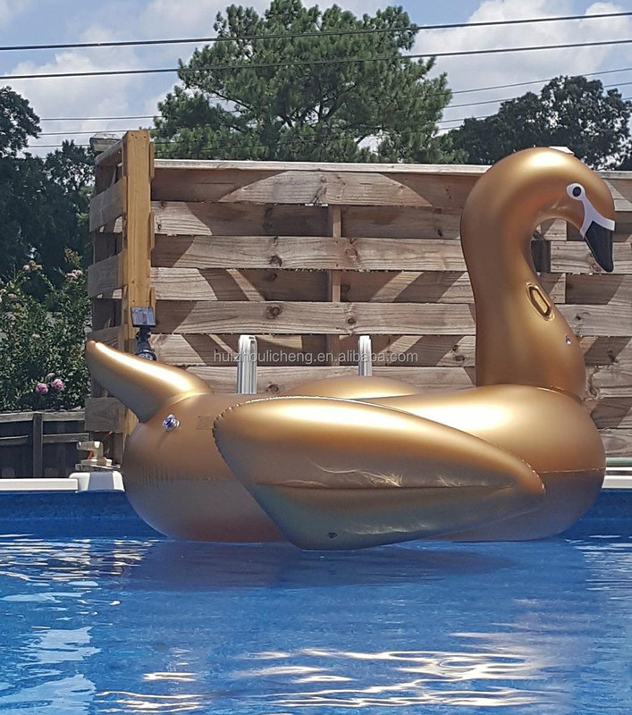 Anel de natação de cisne inflável preto para festas Flamingo Flutuadores de piscina de luxo para adultos