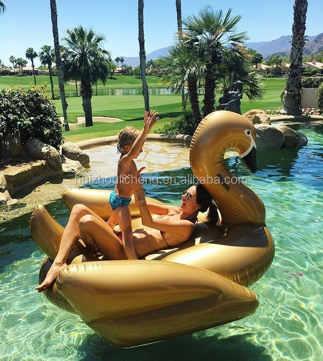 Anel de natação de cisne inflável preto para festas Flamingo Flutuadores de piscina de luxo para adultos