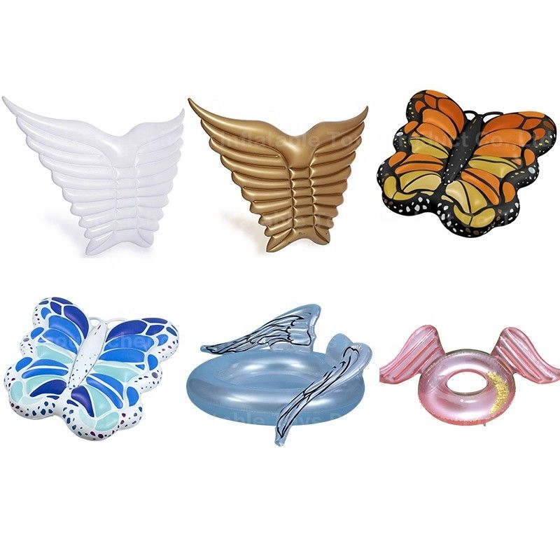 Asas de borboleta Flutuante de piscina inflável 250 X 180cm Logotipo personalizado Asas de anjo Flutuante de piscina