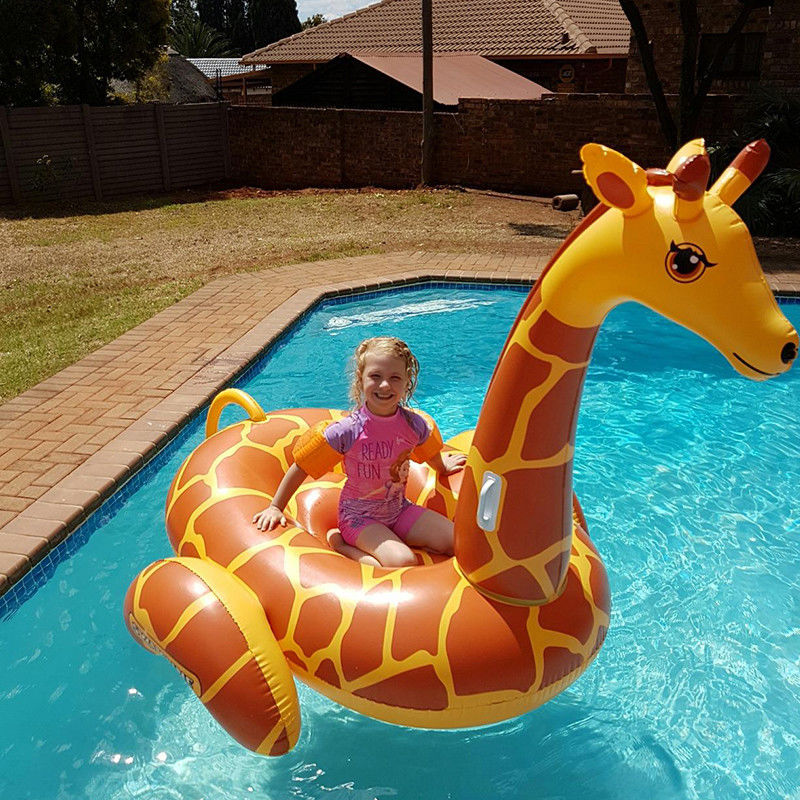 Anel de natação inflável Piscina de girafa 0,32 mm Decoração de flutuador Piscina inflável gigante