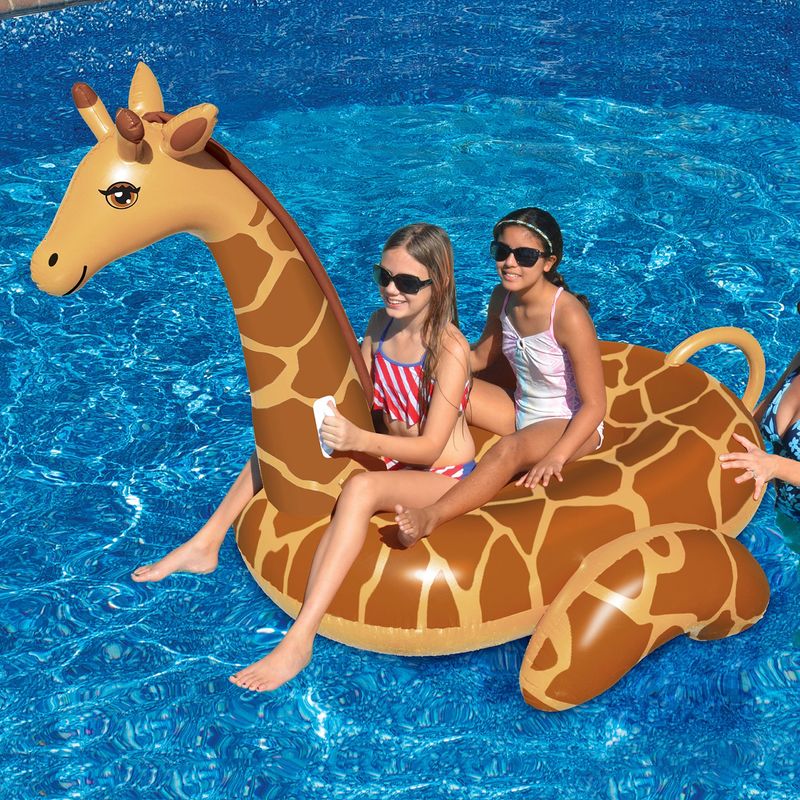 Anel de natação inflável Piscina de girafa 0,32 mm Decoração de flutuador Piscina inflável gigante