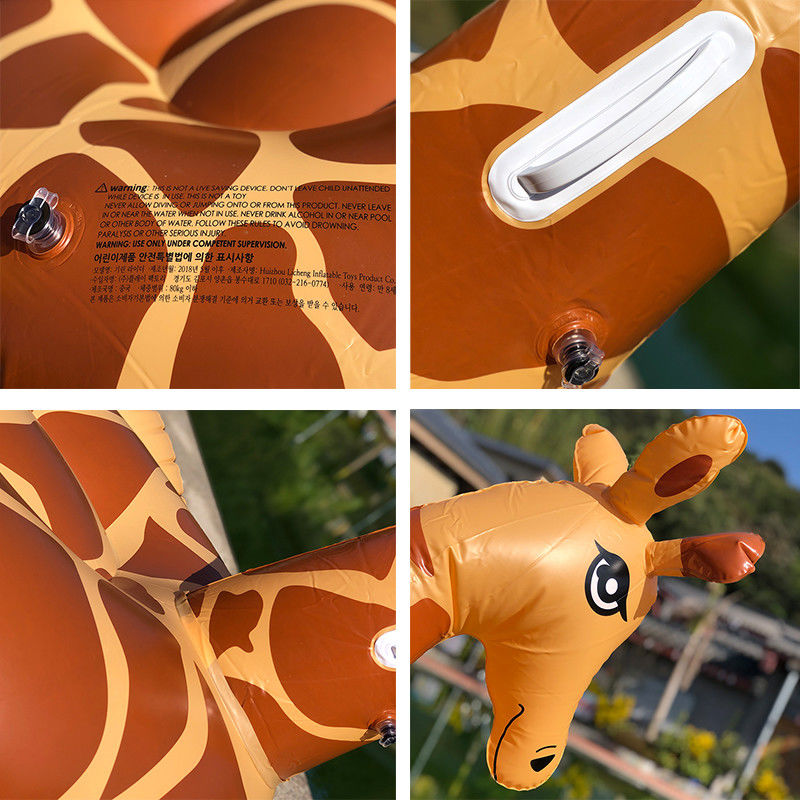 Anel de natação inflável Piscina de girafa 0,32 mm Decoração de flutuador Piscina inflável gigante