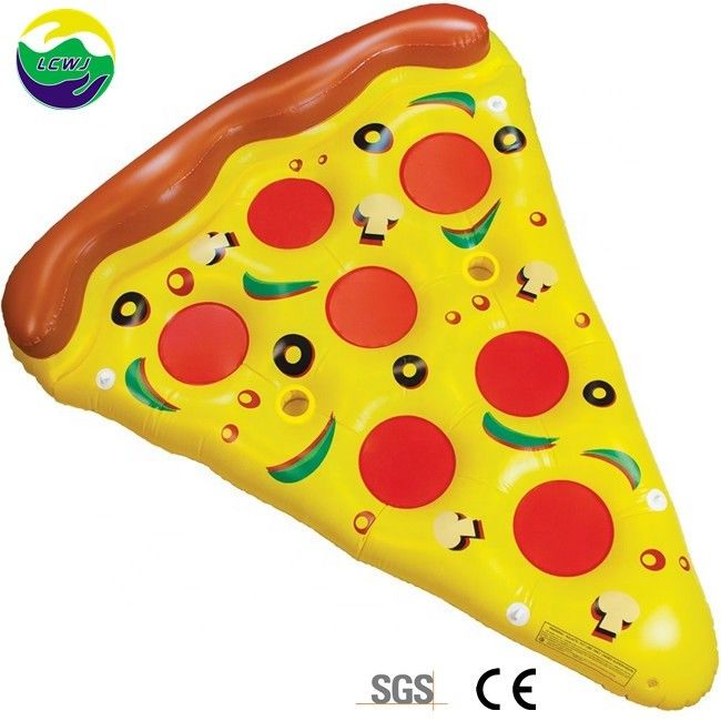 Piscina inflável exterior flutuante 180 x 130cm Nadar água soprar pizza fatia para suporte