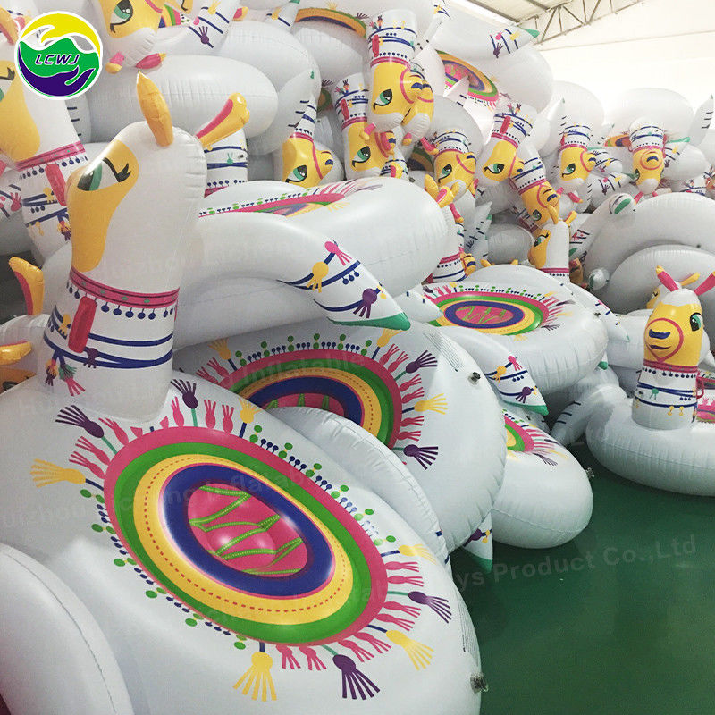 Férias Decoração ao ar livre Jogos de piscina Alpaca Ilha flutuante inflável