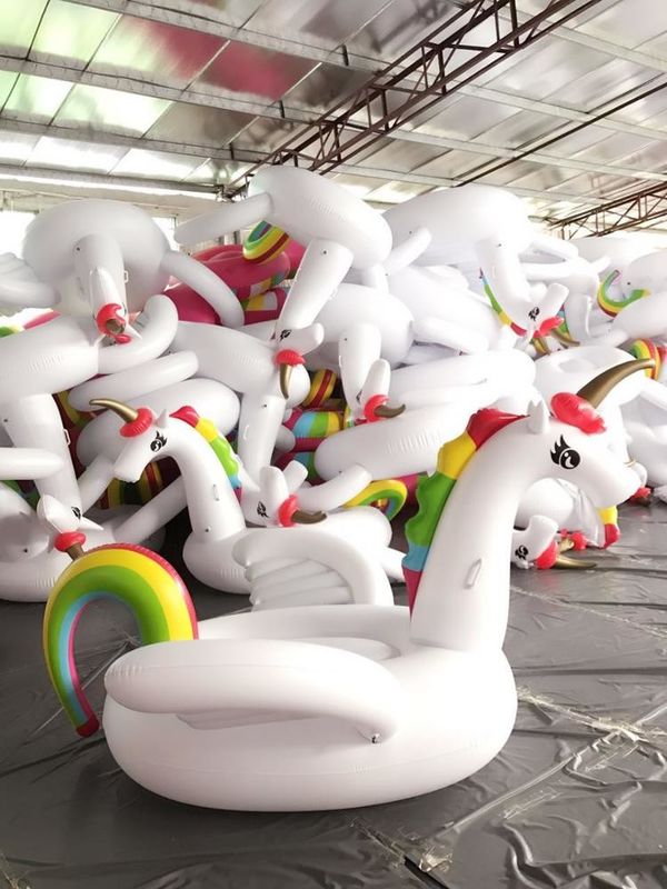 OEM Rideable Inflatable Pool Float Ride On Inflatable Unicorn Pool Lounge Toy