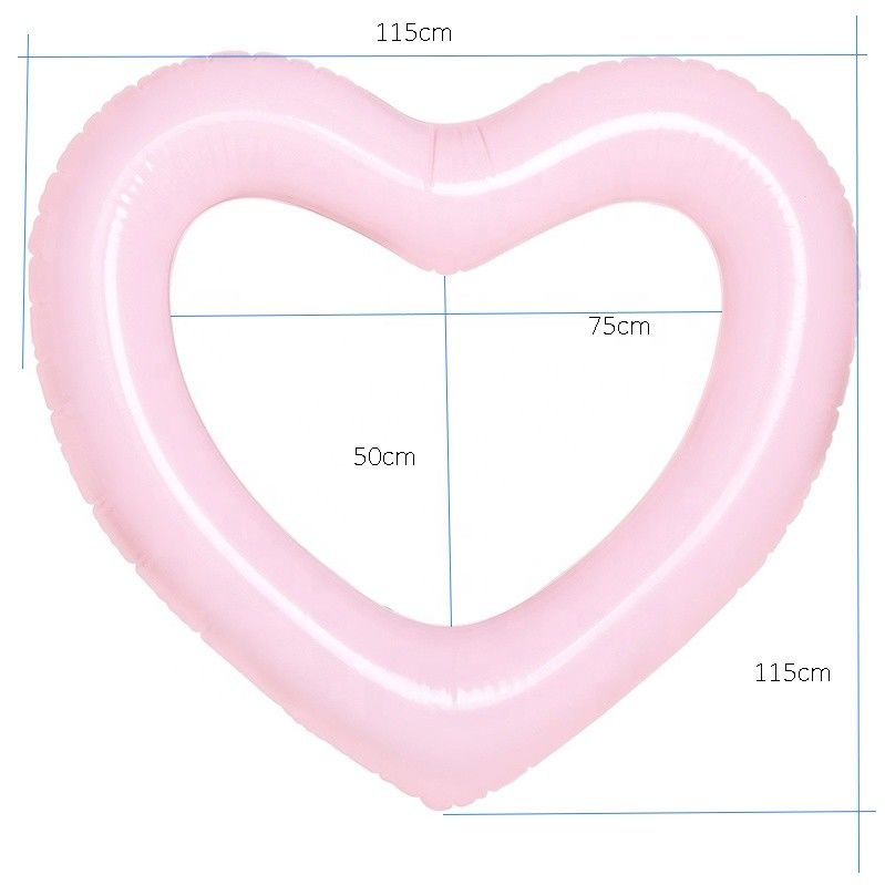 Piscina para adultos Float Beach Rings Inflável 115 X 115cm Piscina inflável em forma de coração rosa