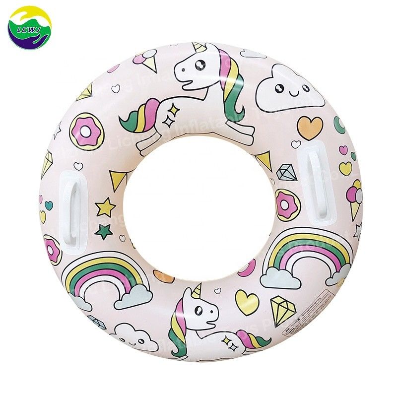 0.22mm anel de natação inflável tubo balsa unicórnio anel de natação personalizado