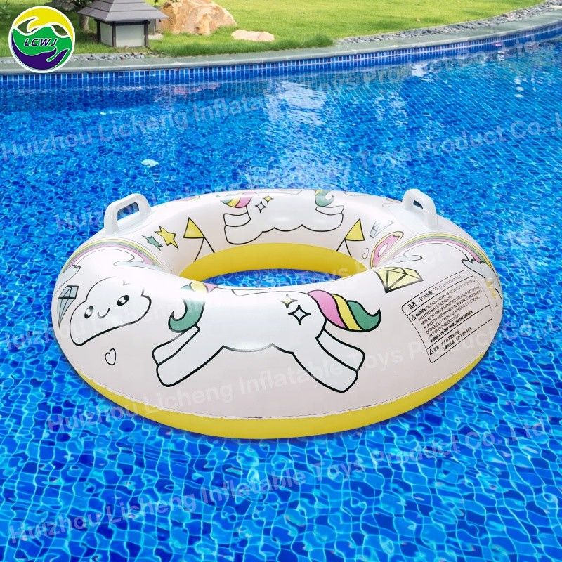 0.22mm anel de natação inflável tubo balsa unicórnio anel de natação personalizado