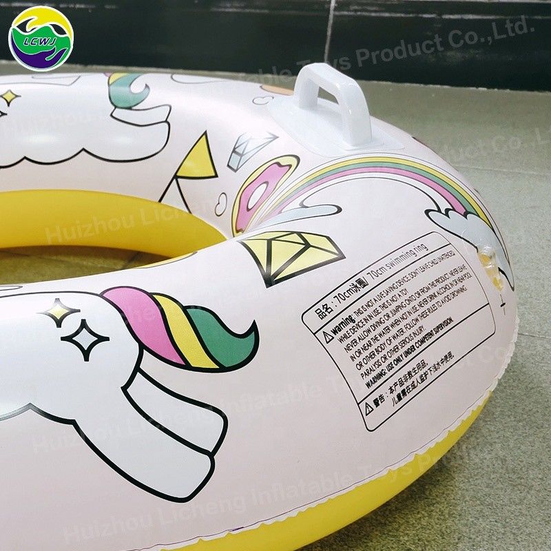 0.22mm anel de natação inflável tubo balsa unicórnio anel de natação personalizado