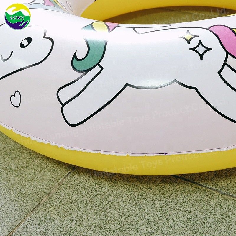 0.22mm anel de natação inflável tubo balsa unicórnio anel de natação personalizado
