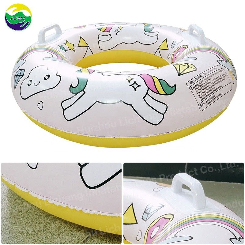 0.22mm anel de natação inflável tubo balsa unicórnio anel de natação personalizado