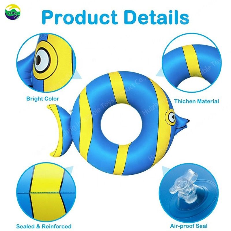 0.25mm Inflável piscina exterior tubo flutuante peixe brinquedos piscina natação balsa de água 8.7in