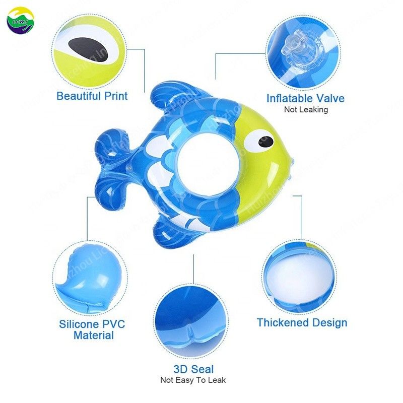 0.25mm Inflável piscina exterior tubo flutuante peixe brinquedos piscina natação balsa de água 8.7in