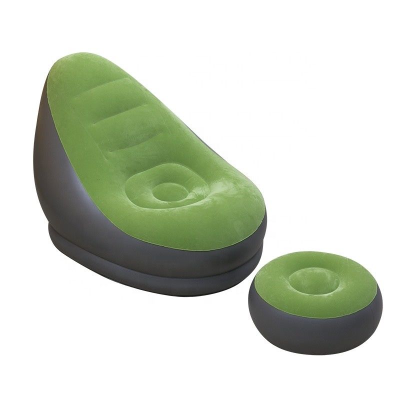 Sofá de colchão de ar de PVC com flocos Cama de 110 cm Sofá de praia inflável exterior interior