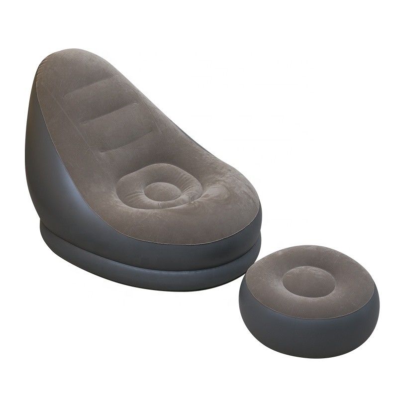 Sofá de colchão de ar de PVC com flocos Cama de 110 cm Sofá de praia inflável exterior interior