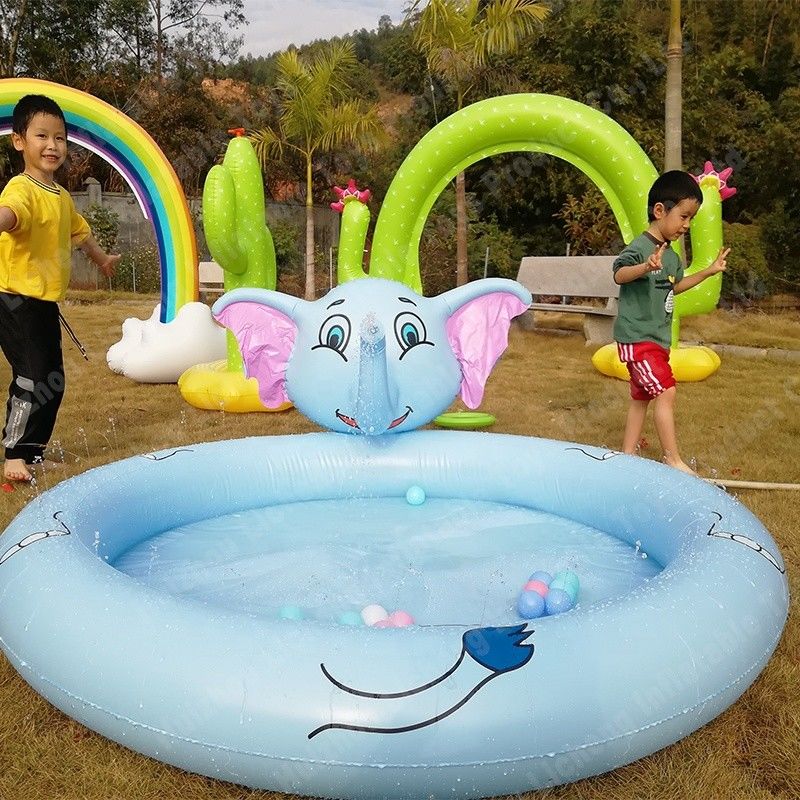 LC Animal Elephant Splash Piscina de piso térreo Piscina de pulverização inflável Piscina inflável com pulverização