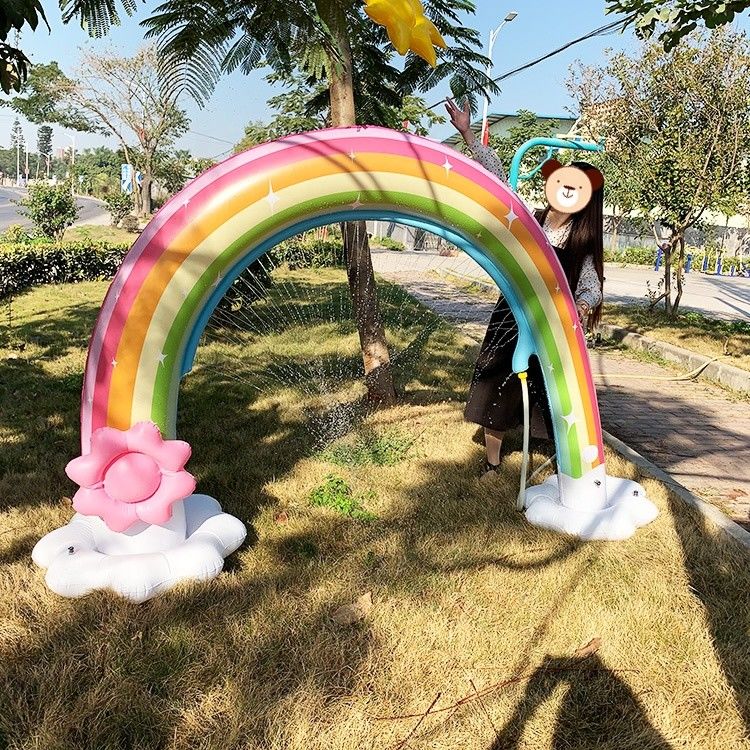 Brinquedo inflável de bola gigante de praia 6 pés de água Rainbow Arch para bebês
