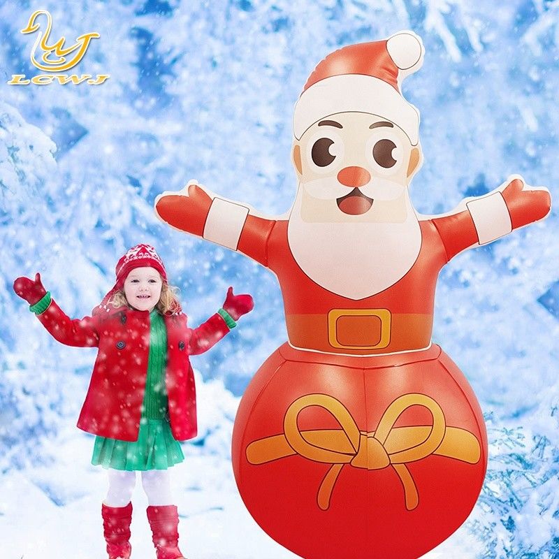 Roly Poly Air Blow Up Papai Noel Decorações infláveis de Natal com luz LED
