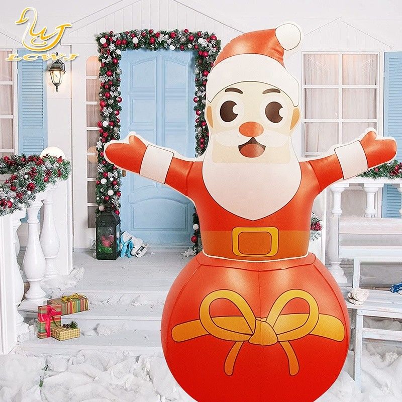 Roly Poly Air Blow Up Papai Noel Decorações infláveis de Natal com luz LED