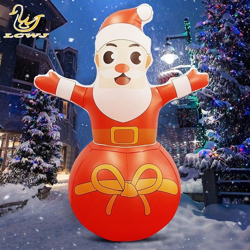 Roly Poly Air Blow Up Papai Noel Decorações infláveis de Natal com luz LED