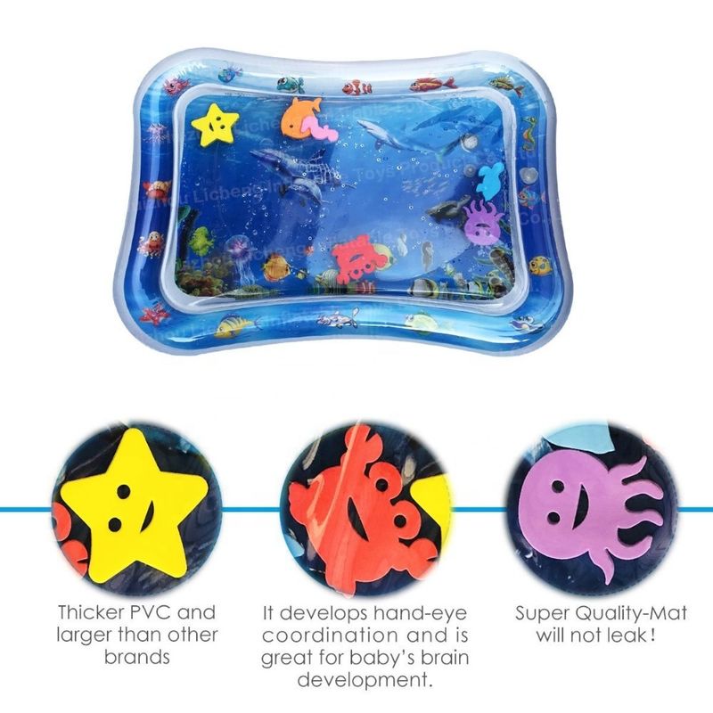 66 X 50cm Brinquedo de água para bebês Odm 3 a 12 meses Bebê inflável Belly Time Water Mat