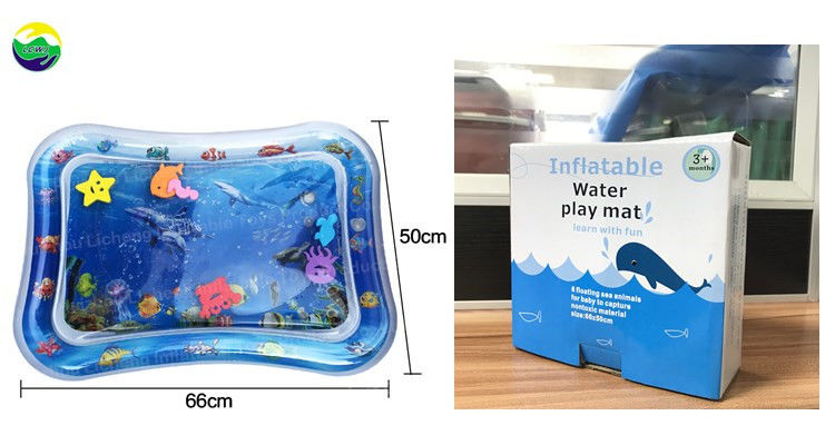 66 X 50cm Brinquedo de água para bebês Odm 3 a 12 meses Bebê inflável Belly Time Water Mat