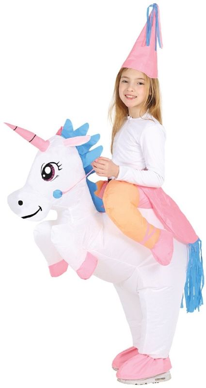 Adultos Crianças Brinquedos infláveis de plástico Trajes de Cavaleiro de Unicórnio Para o Natal