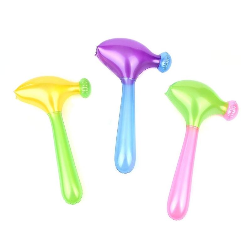Cor do Arco-íris 0,5 kg Brinquedos infláveis de plástico 0,18 mm Brinquedo inflável de martelo