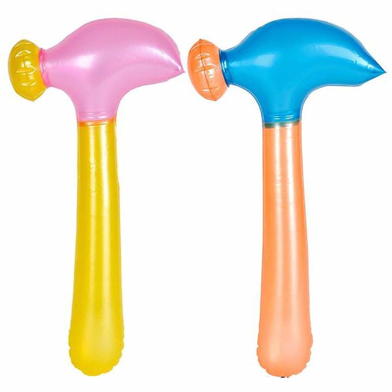 Cor do Arco-íris 0,5 kg Brinquedos infláveis de plástico 0,18 mm Brinquedo inflável de martelo