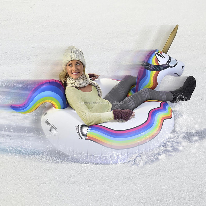 Jogos de neve infláveis de inverno de PVC 190CM Air Unicorn Snow Sled Para Adultos