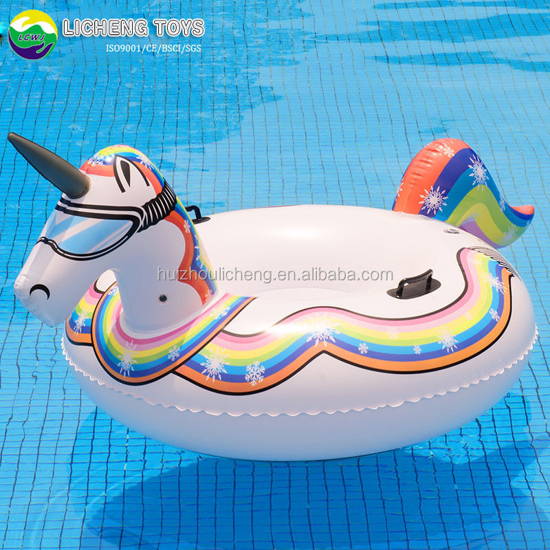 Jogos de neve infláveis de inverno de PVC 190CM Air Unicorn Snow Sled Para Adultos