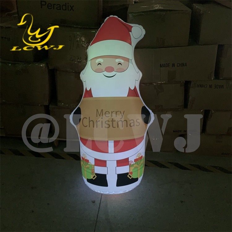 LC Blow Up Bopper Yard Decoração Natal inflável Papai Noel Decorações com luz LED