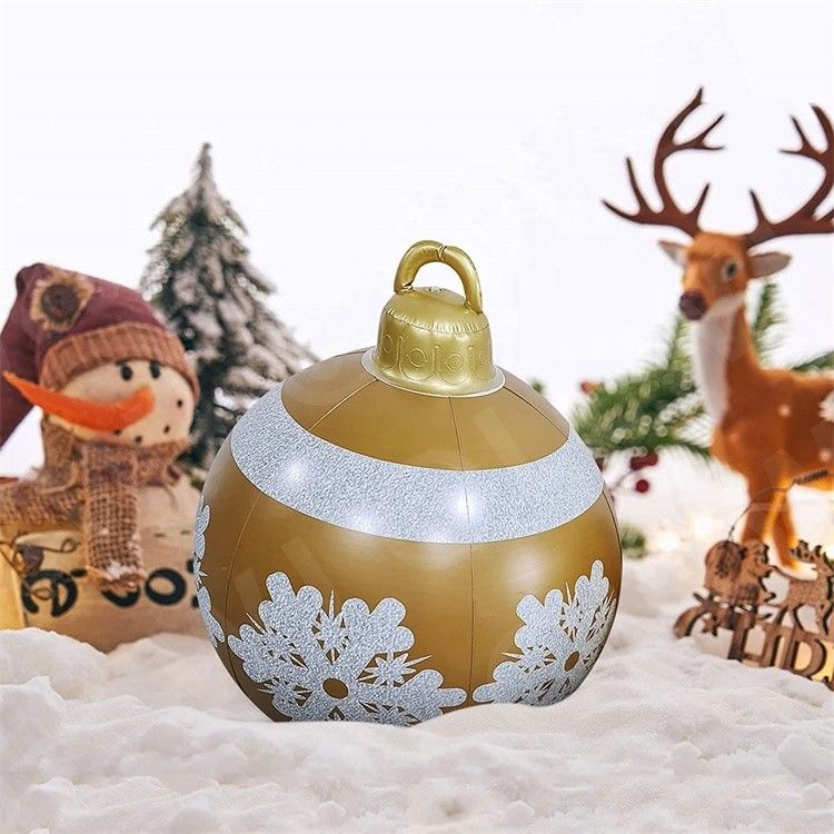 0.2mm de plástico para soprar para cima trenó de neve bola de Natal inflável ornamentação bolas 60cm