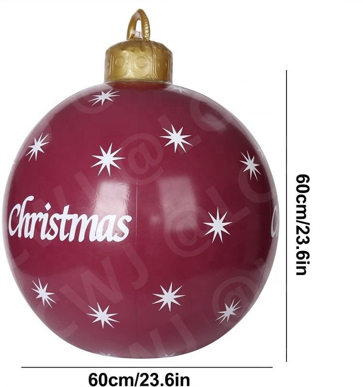 0.2mm de plástico para soprar para cima trenó de neve bola de Natal inflável ornamentação bolas 60cm