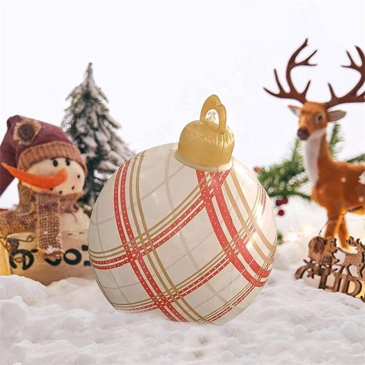 0.2mm de plástico para soprar para cima trenó de neve bola de Natal inflável ornamentação bolas 60cm