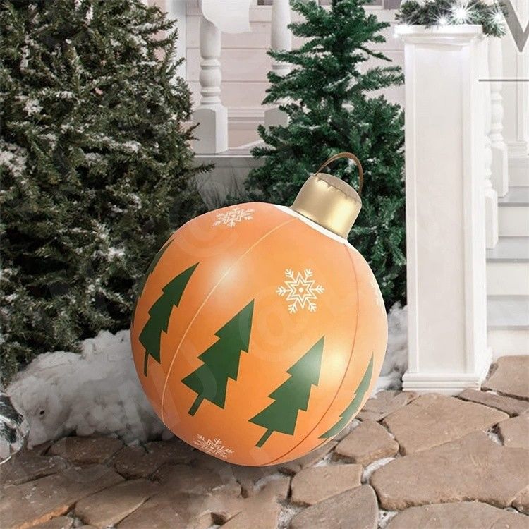 0.2mm de plástico para soprar para cima trenó de neve bola de Natal inflável ornamentação bolas 60cm