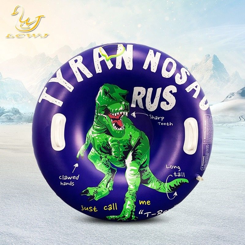 LC Crianças Outdoor Inverno Divertimento Dinossauro T-rex Sled Foldable neve Adulto Sled de neve portátil PVC tubo de neve