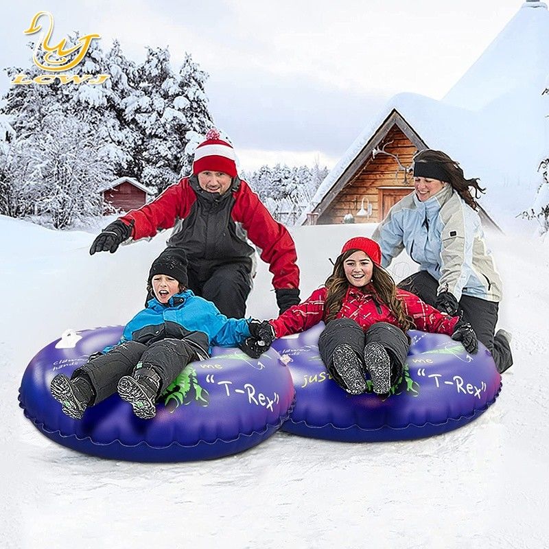 LC Crianças Outdoor Inverno Divertimento Dinossauro T-rex Sled Foldable neve Adulto Sled de neve portátil PVC tubo de neve