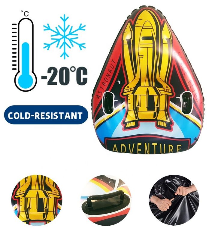 Sled de neve inflável de PVC 300 kg Sled de neve triangular de foguete Sled de neve Snowboard 120 X 90cm