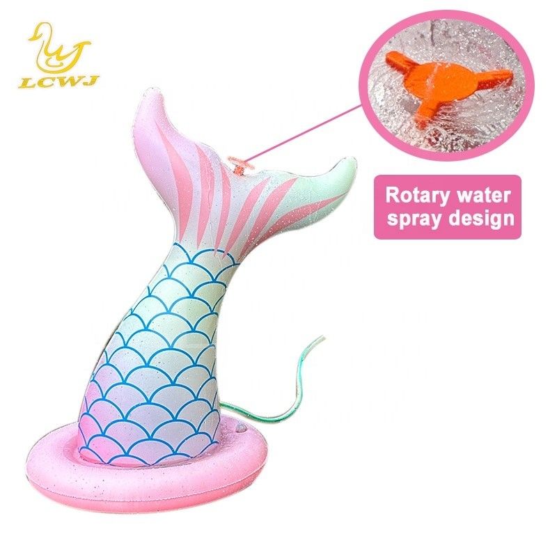 LC Mermaid brinquedos de água para meninos meninas Summer Outdoor Game Backyard Blow Up Spray Toy inflável Sprinkler de água para crianças