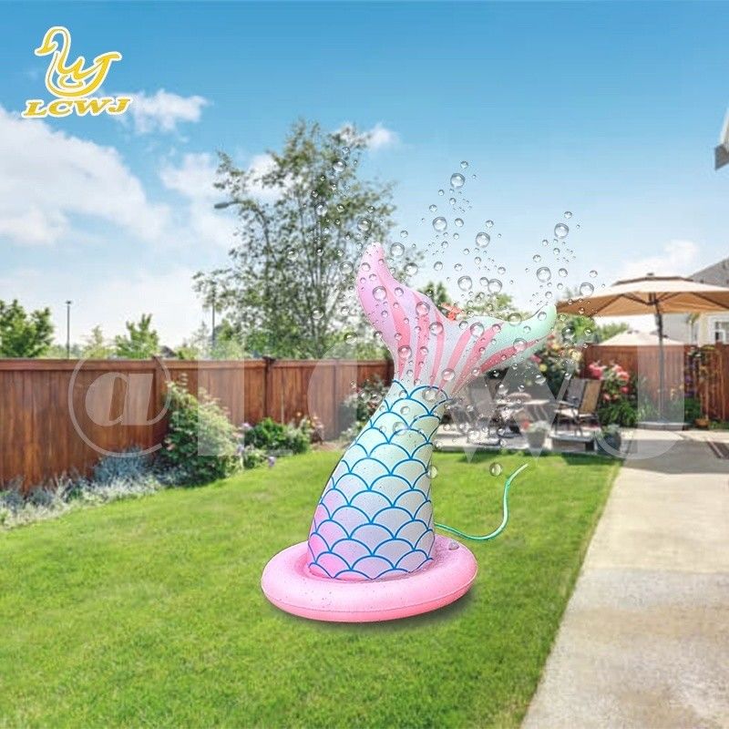 LC Mermaid brinquedos de água para meninos meninas Summer Outdoor Game Backyard Blow Up Spray Toy inflável Sprinkler de água para crianças