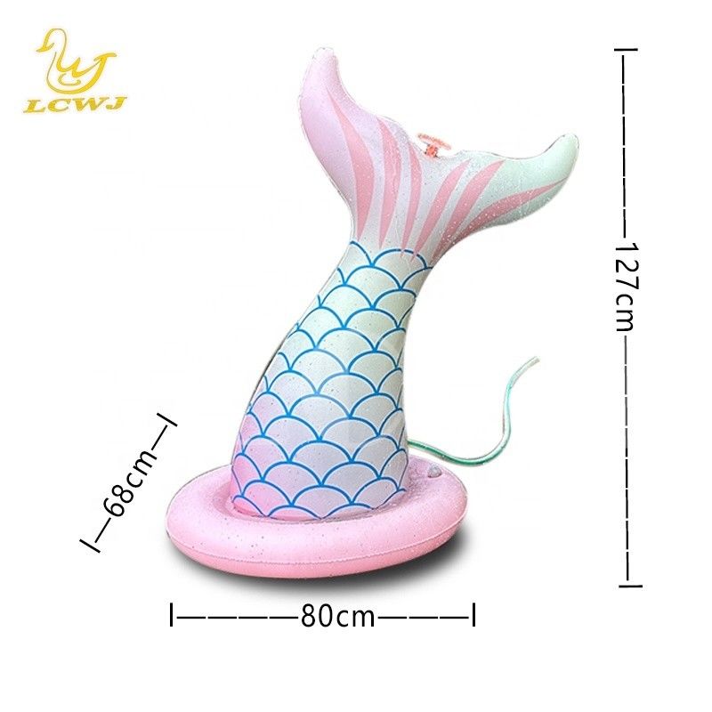 LC Mermaid brinquedos de água para meninos meninas Summer Outdoor Game Backyard Blow Up Spray Toy inflável Sprinkler de água para crianças