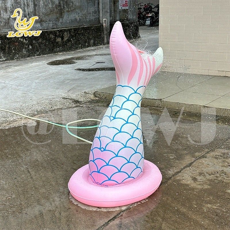 LC Mermaid brinquedos de água para meninos meninas Summer Outdoor Game Backyard Blow Up Spray Toy inflável Sprinkler de água para crianças