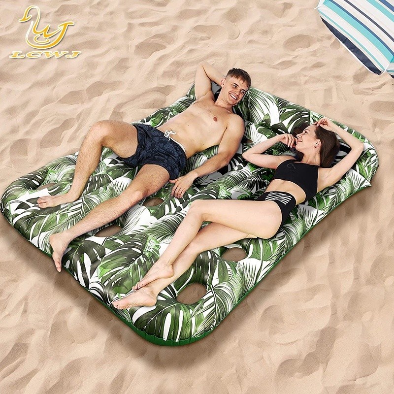 Lc Summer Beach Superdimensionado Lounger Duplo Balsa Piscina de bronzeamento Flutuantes Pedaços de água Piscina Infláveis Para Adultos