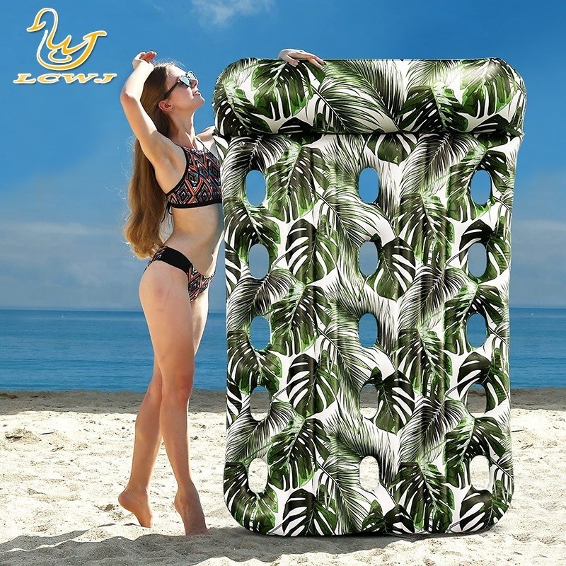 Lc Summer Beach Superdimensionado Lounger Duplo Balsa Piscina de bronzeamento Flutuantes Pedaços de água Piscina Infláveis Para Adultos