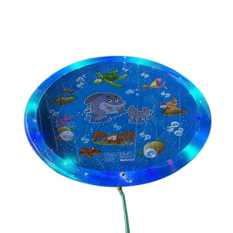 LC Upgraded Shining Outdoor Sprinkler Pad Pad Unisex Flash Splash Pad com luz LED